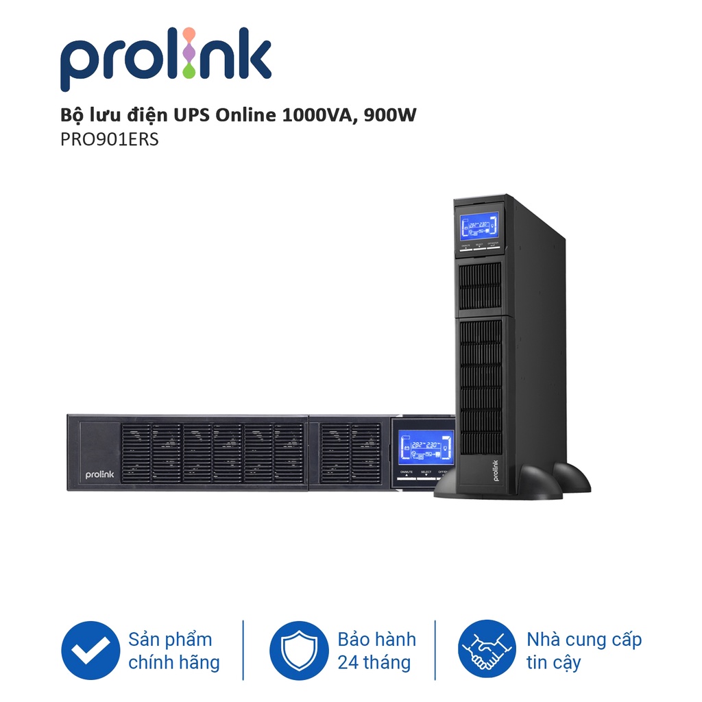Bộ lưu điện UPS Online PROLiNK PRO901ERS (1000VA/900W) bảo vệ tối đa cho các tải quan trọng trong ứng dụng công nghệ