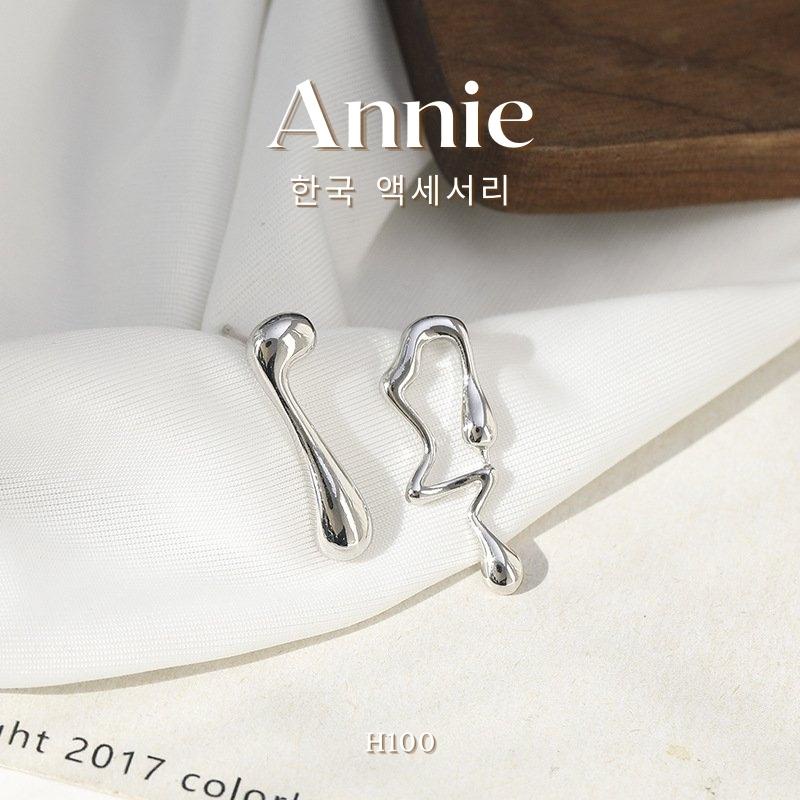 Bông tai hình trù tượng bất đối xứng phong cách Hàn Quốc cá tính ANNIE H100