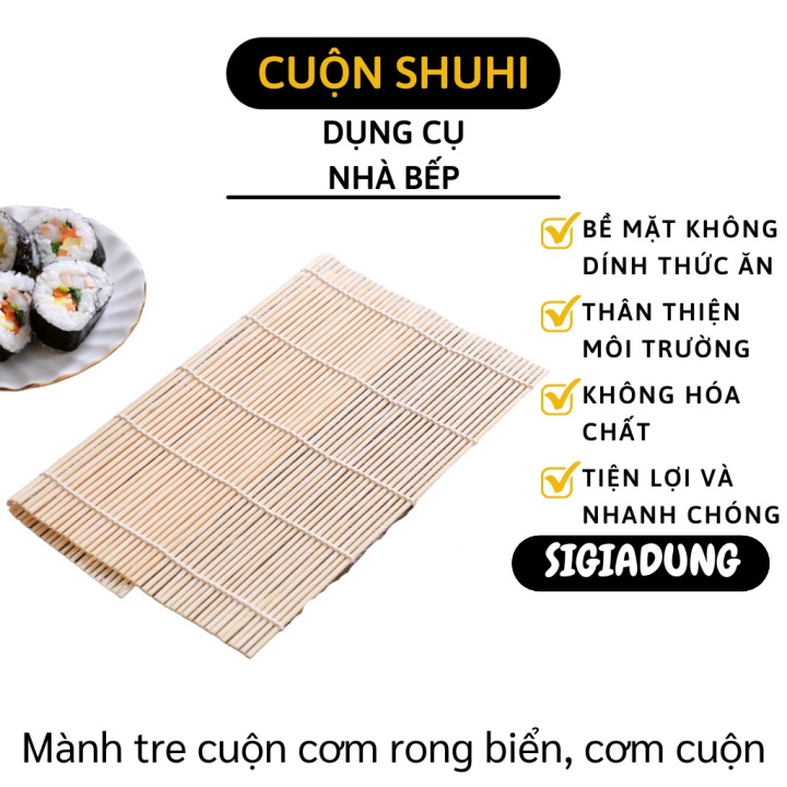 GIÁ SỈ Dụng cụ cuộn sushi bằng gỗ không dính, chất lượng cao, dễ vệ sinh 5179