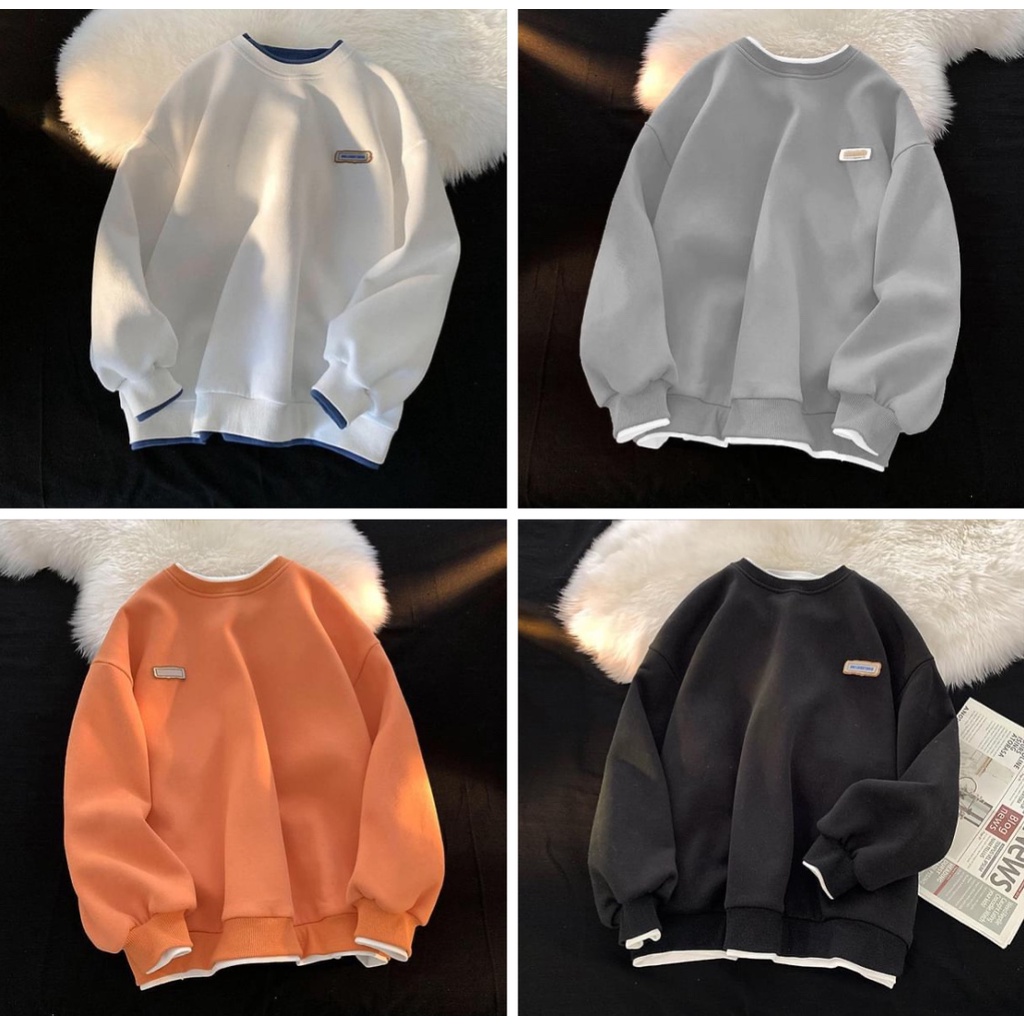Áo Sweater nam nữ Chất Nỉ Cotton, from rộng Áo nỉ Siêu Hot Phong Cách Hàn Quốc