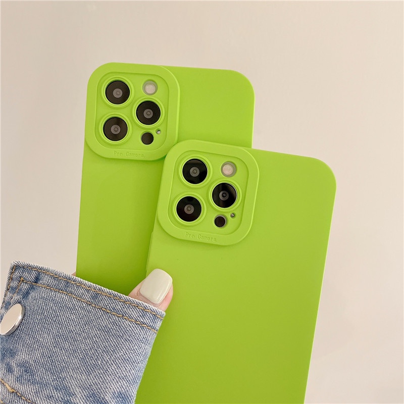 Ốp Điện Thoại Tpu Dạ Quang Màu Xanh Lá Cây Hình Đôi Mắt Thiên Thần Thân Thiện Với Da Cho iPhone 13 12 11 promax X XR XS MAX 7