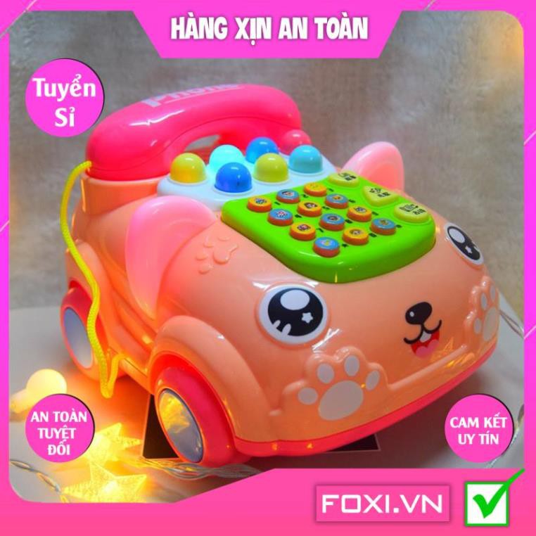 Điện Thoại Để Bàn Hình Xe Hơi Đồ Chơi Foxi Có Nhạc Và Đèn Cho Em Bé-Giúp bé phát triển toàn diện-cảm thụ âm nhạc sớm