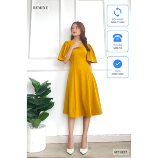 Đầm thanh lịch tay cánh tiên BEMINE MT1827VANG