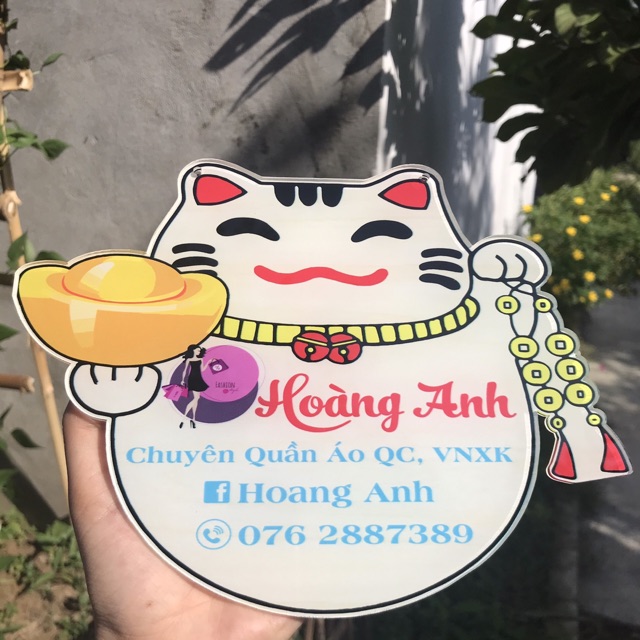 Bảng hiệu mẫu mèo thần tài_ bảng hiệu shop_ Bảng hiệu in theo yêu cầu