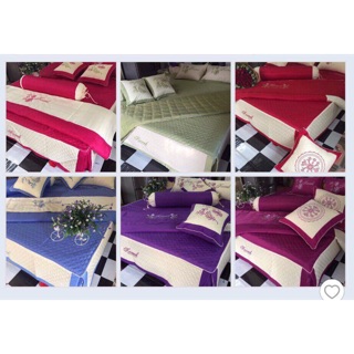 Bộ chăn ga gối trần satin 7 món