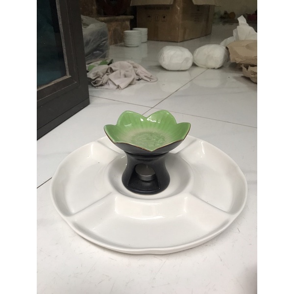 Khay lẩu kem trắng size 30cm