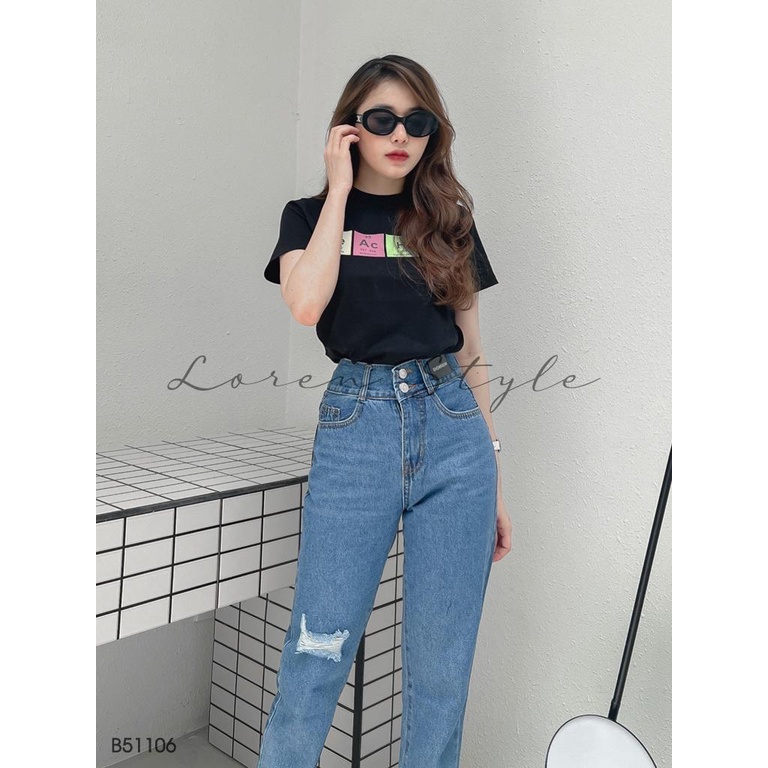 Quần jean baggy nữ LOREN 2 nút B51106
