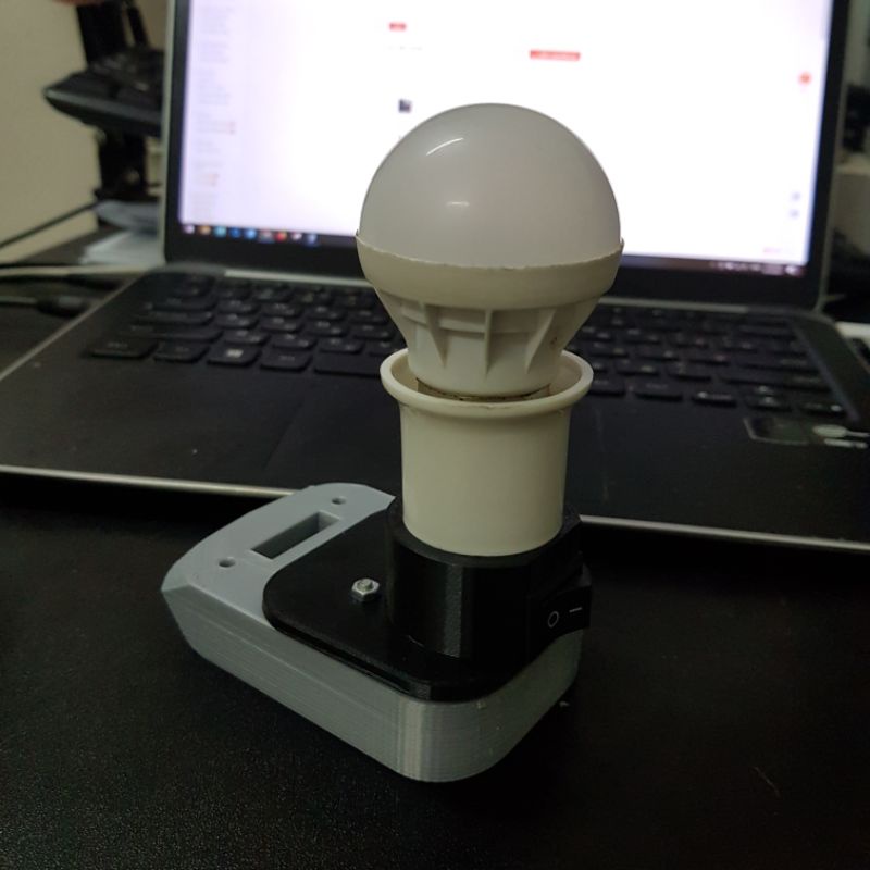 Đèn led E27 dùng pin Dewalt 20v