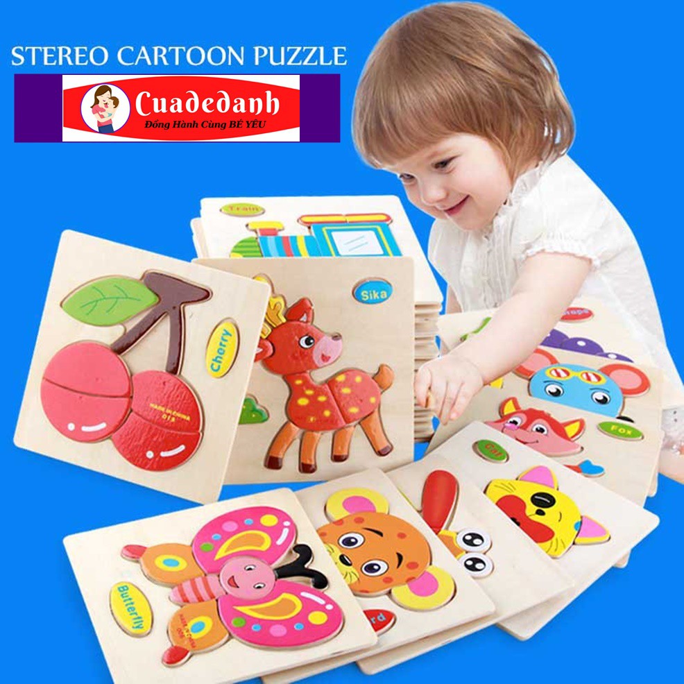 SET 5KIT Tranh 3D Lắp Ráp Bằng Gỗ Đa Dạng Hình Ảnh Chủng Loại Và Nhân Vật Giúp Bé Phát Triển Tư Duy LOGIC