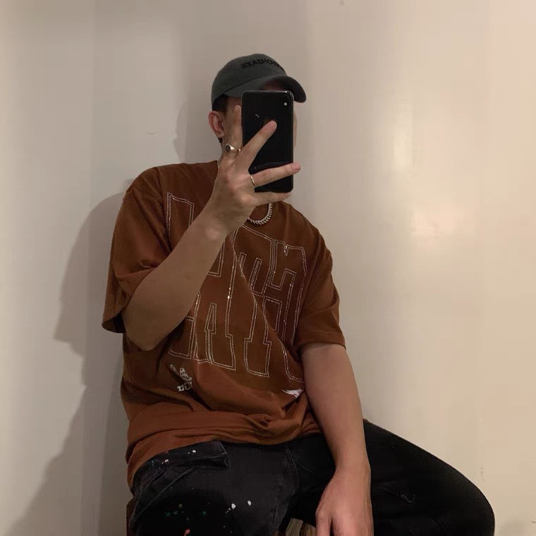 Áo Thun Đính Đá Màu Nâu Blackgts Tee