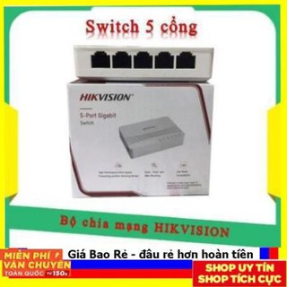 Switch 5 cổng hikvision ds-3e0105d-e_ bộ chia cổng mạng chính hãng