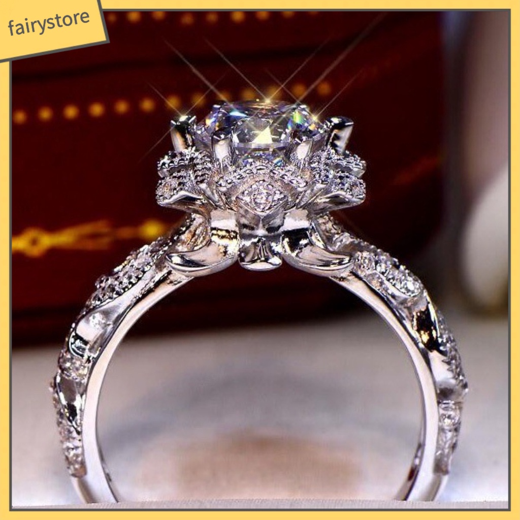 Nhẫn Hợp Kim Đính Đá Hình Hoa Xinh Xắn