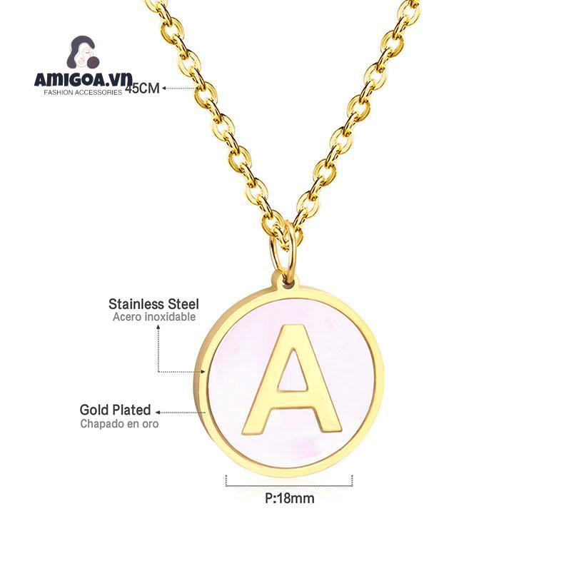✨✨Vòng cổ Mặt 26 Chữ Cái Bằng Hợp Kim Đơn Giản