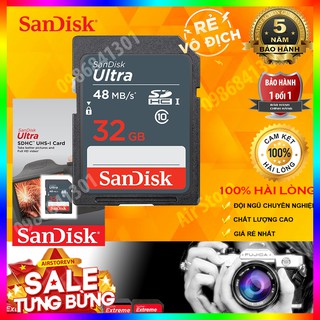 Thẻ Nhớ 32GB SDHC Sandisk Ultra class 10 UHS-1 48MB/s