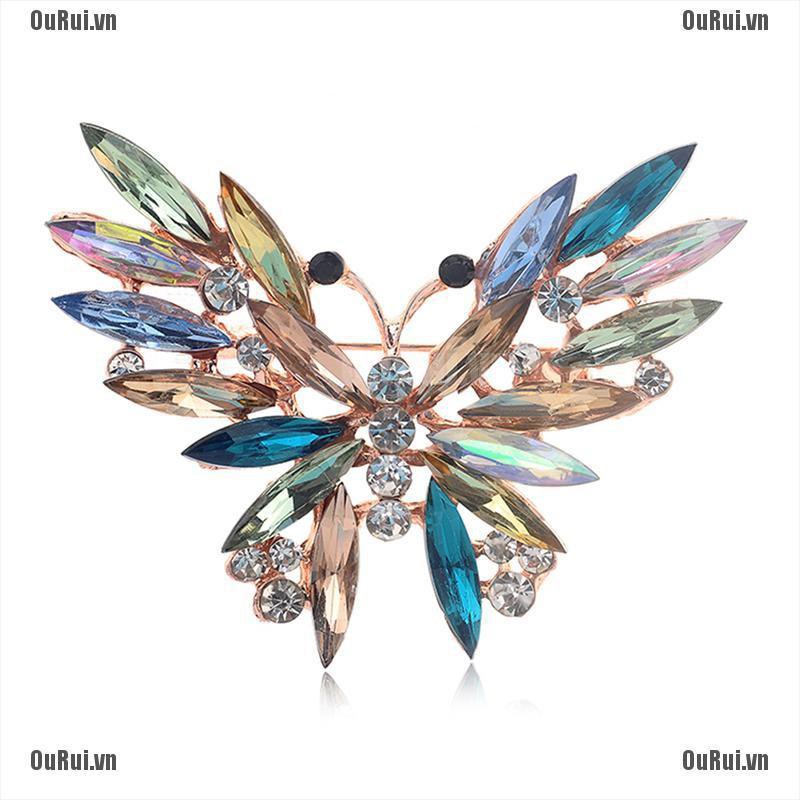 Ghim Cài Áo Hình Bướm Đính Đá Nhiều Màu Sắc Dễ Thương