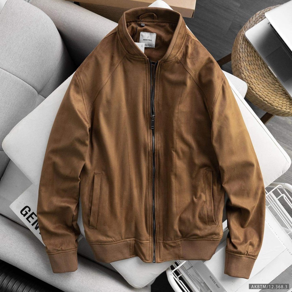 Áo khoác nam, áo khoác bomber chất liệu vải da lộn cao cấp, sang trọng 3683