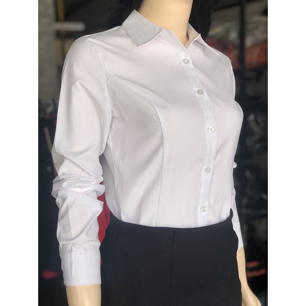 Sơ mi nữ dài tay/FREESHIP EXTRA/ sơ mi trắng trơn 37-55kg