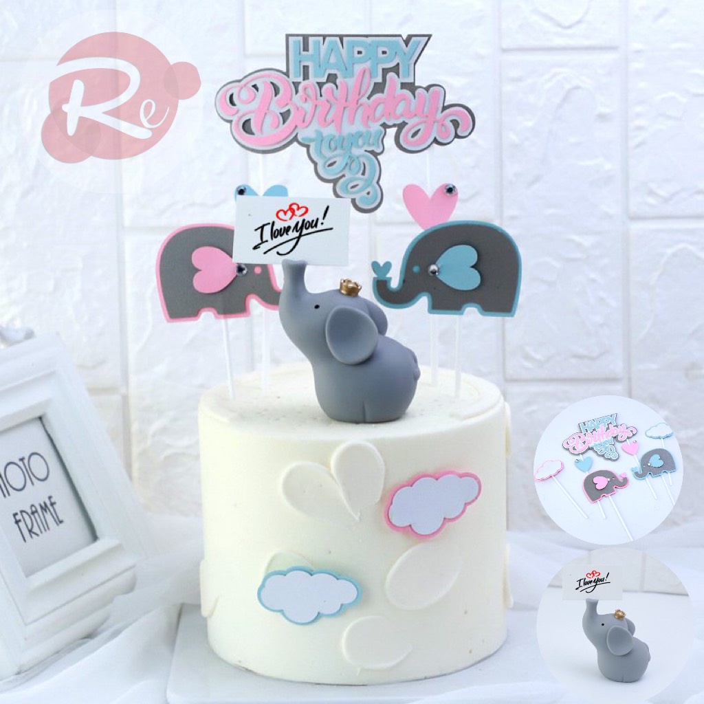 [SIÊU RẺ❤️] – SCG Voi con - Trang trí bánh sinh nhật bánh kem