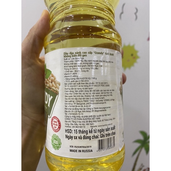Dầu đậu nành Ozendy nhập khẩu trực tiếp từ Nga