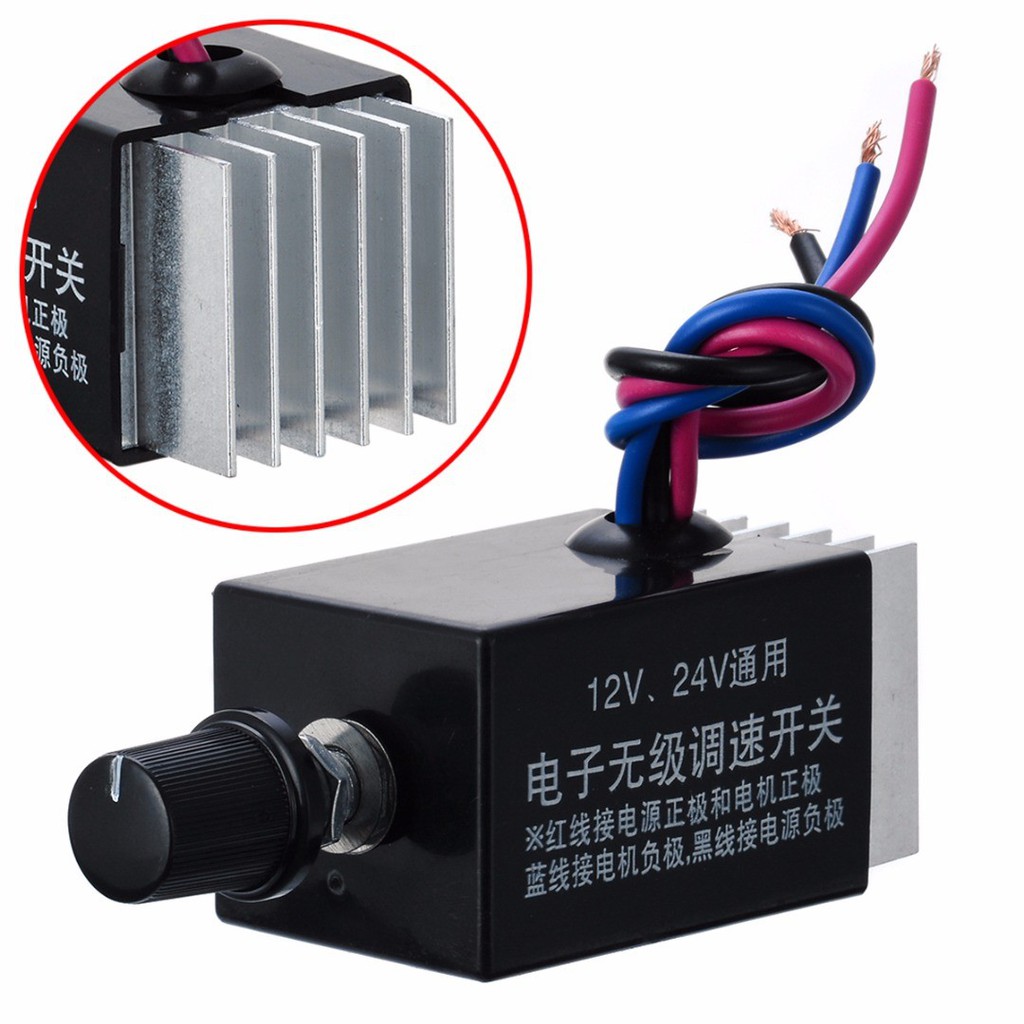 Công tắc điều khiển tốc độ mô tơ DC 12V 24V cho hệ thống quạt sưởi xe hơi tiện dụng