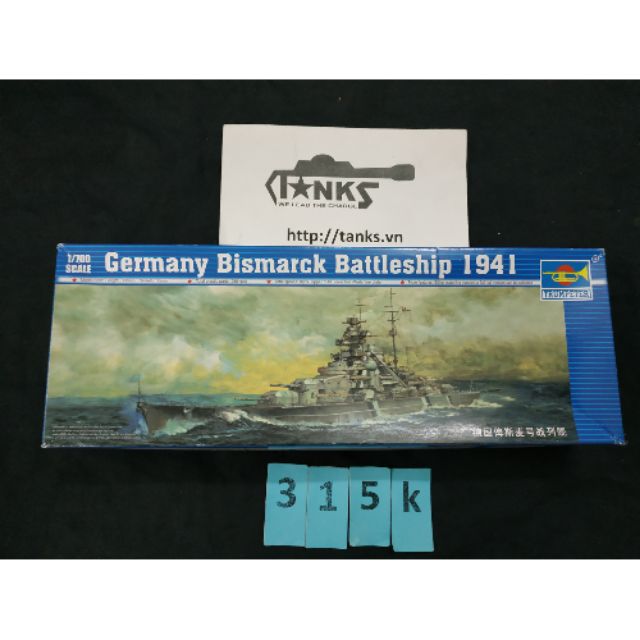 Bộ kit lắp ráp tàu chiến Bismarck 1/700