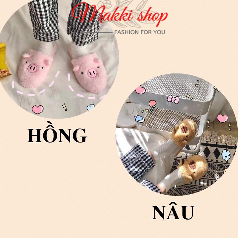 Dép lông nữ hình lợn mùa đông mới, dép nữ trong nhà thời trang cao cấp giá rẻ MAKKI SHOP TD540