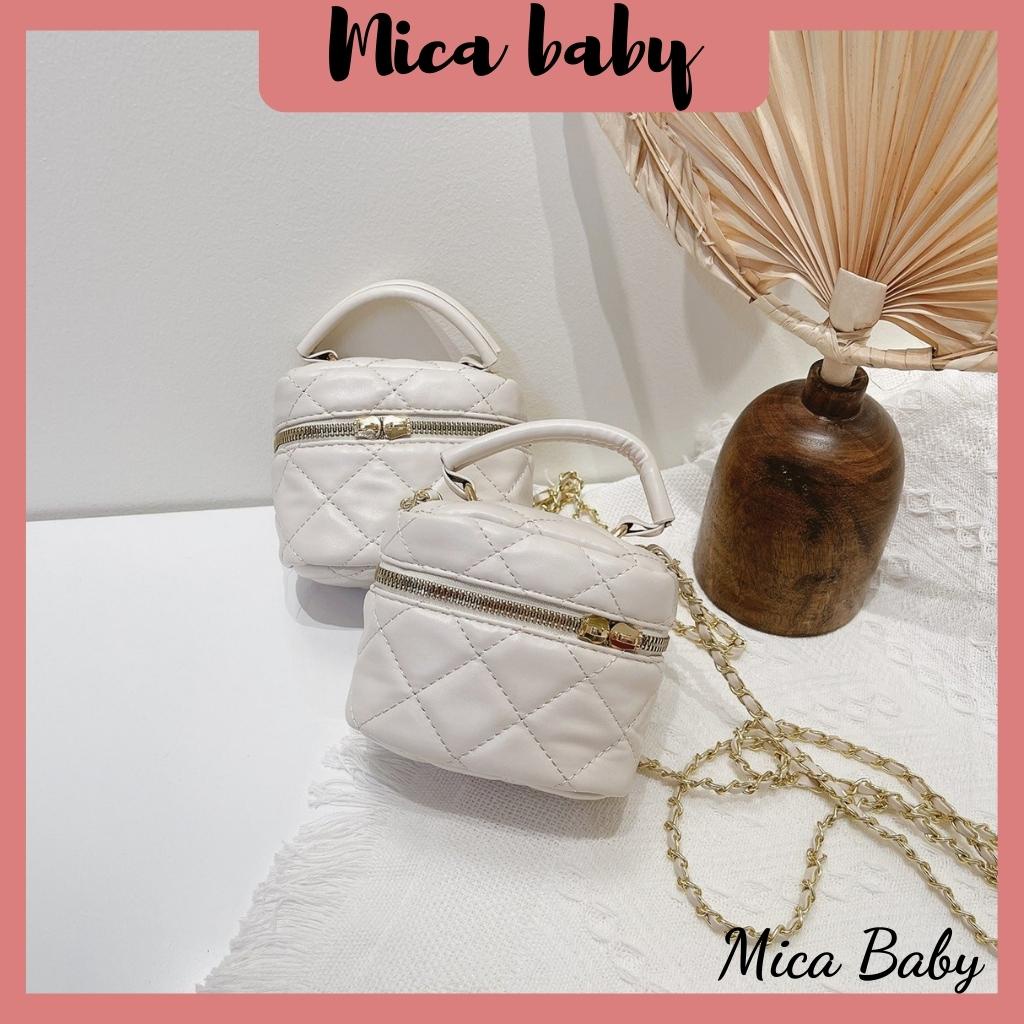 Túi hộp cặp lồng mini đeo chéo trần trám da mềm cao cấp Mica baby TC04