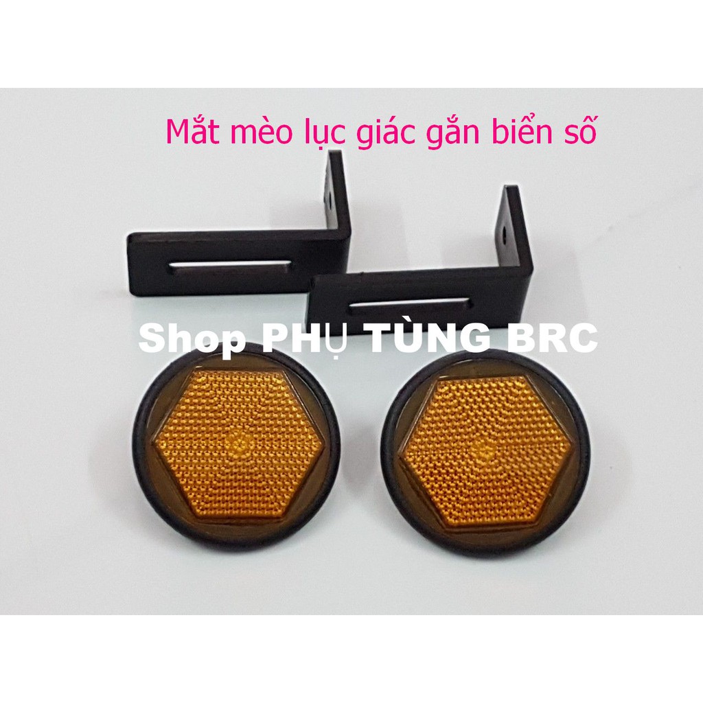 Mắt mèo lục giác gắn biển số ( SL: 1 cặp kèm pát, có 5 màu cho khách chọn).