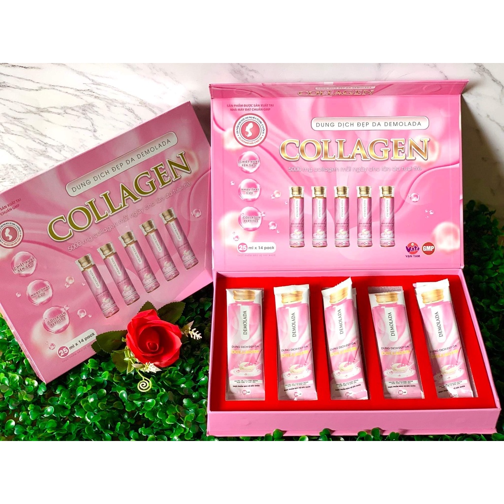 Collagen nước sáng đẹp da,dung dịch đẹp da DEMOLADA VẠN TAM hộp 14 gói