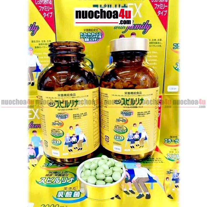 Tảo vàng spirulina ex cao cấp nhật bản 1000 viên - 10 viên ngày - ảnh sản phẩm 2