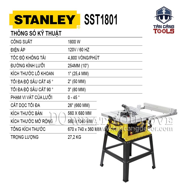 Máy Cưa Bàn Stanley SST1801