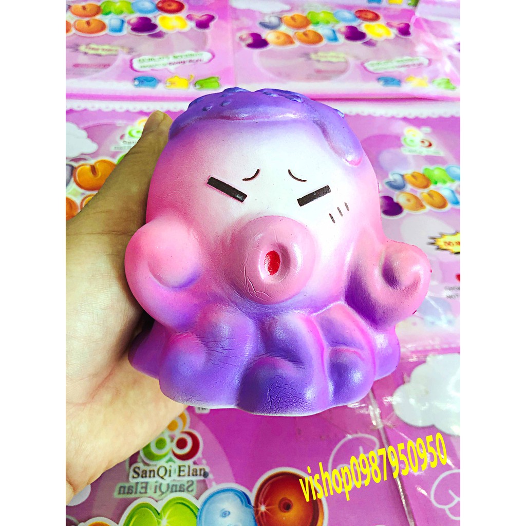 (rẻ vô đối) Squishy bạch tuộc mồm lỗ kèm bao bì chính hãng chậm tăng