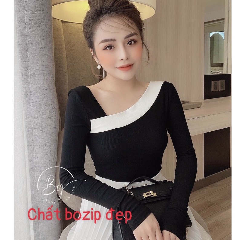 Áo Thun Tay Dài Hở Vai Dáng Ôm Quyến Rũ Thời Trang Cho Nữ