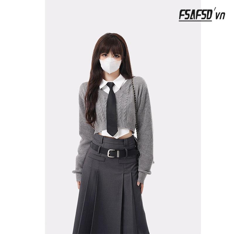 Chân Váy Chữ a Dáng Dài Lưng Cao Thời Trang Mùa Thu Cho Nữ