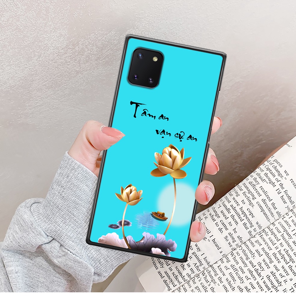 Ốp Samsung Note 10 Lite in hình ốp tâm an vạn sự an, ốp lưng SonCase