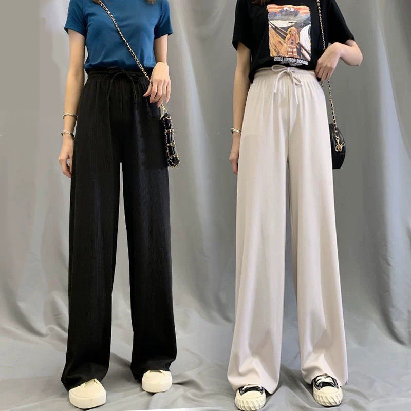 Quần dài ống suông nữ thun tăm phong cách Hàn Quốc