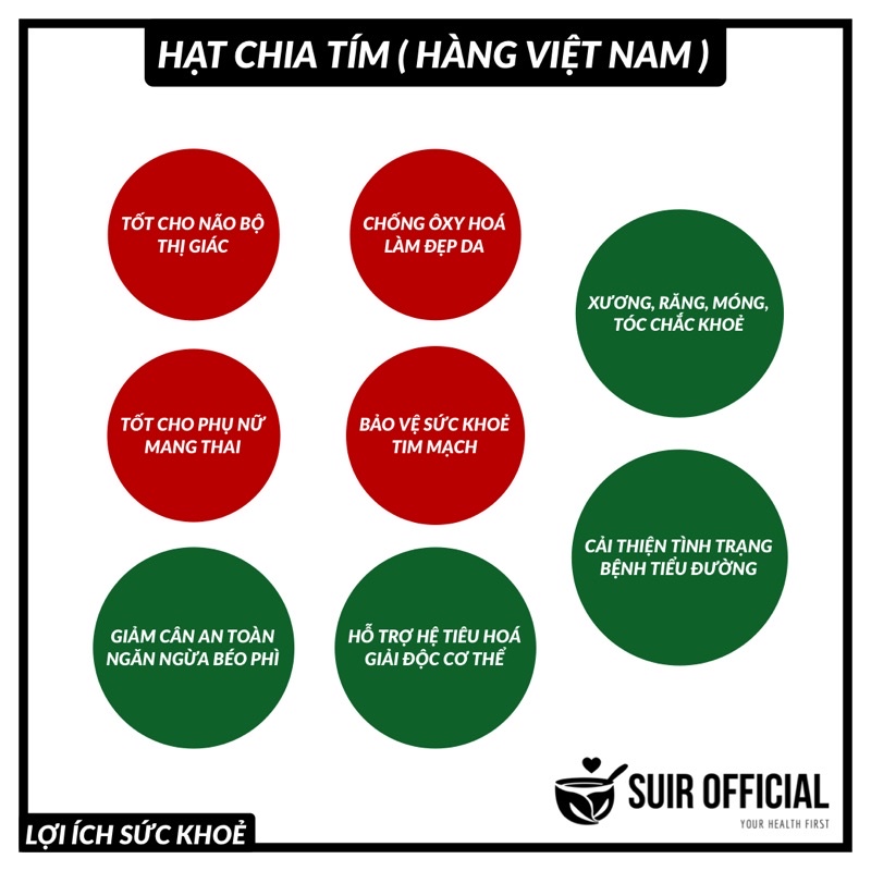 Hạt Chia Hữu Cơ ( Chia Seeds ) Hàng Việt Nam / Gói Màu Tím ( 1KG ) / Hàng Tự Chiết ( 500GR )