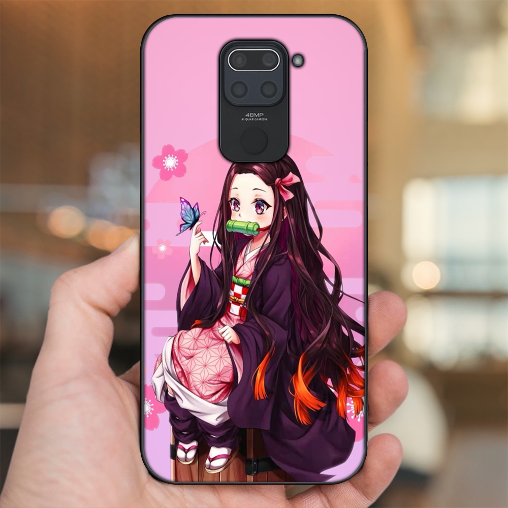 Ốp lưng Xiaomi Redmi Note 9 viền đen in hình Nezuko Kimetsu no Yaiba