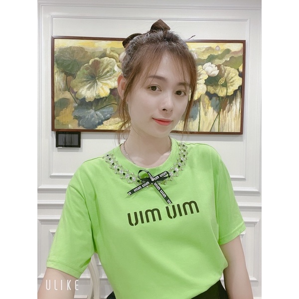 ÁO PHÔNG VIỀN CỔ CƯỜM KHÂU TAY KÈM NƠ VẢI XINH XẮN