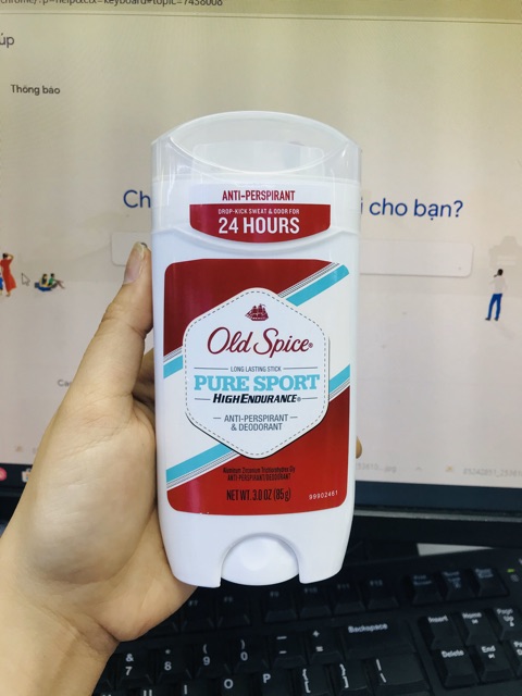 Lăn khử mùi nam Old Spice High Endurance Deodorant Long Lasting Stick Pure Sport 85g - USA