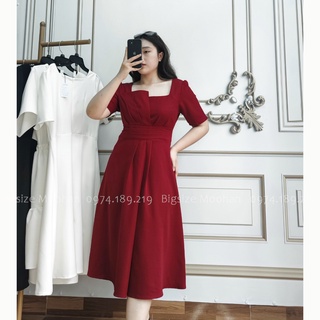 [BIGSIZE MOOHAN] ⚡️𝐌𝐈𝐄̂̃𝐍 𝐏𝐇𝐈́ 𝐒𝐇𝐈𝐏⚡️ĐẦM BIGSIZE XẾP LY  EO TAY NGẮN DÁNG XÒE NHẸ, ĐẦM DỰ TIỆC CÓ 2 MÀU