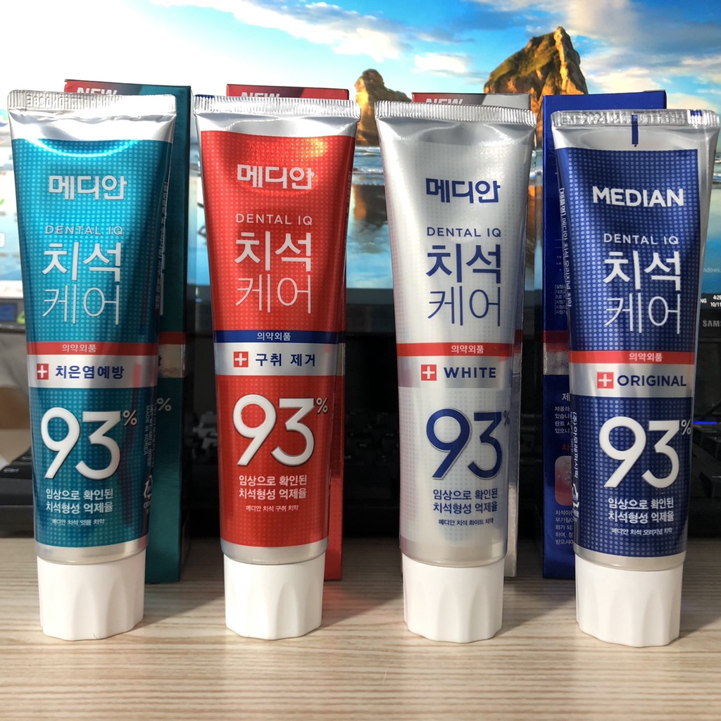 Kem Đánh Răng Hàn Quốc MEDIAN DENTAL IQ 93% 120g Với 4 hương vị rễ ràng lựa chọn