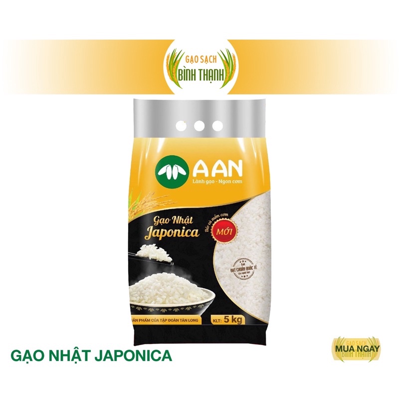 Freeship 30kg - Gạo nhật Japonica A An Túi 5kg - Gạo thơm, dẻo, shushi