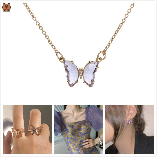 Nhẫn / Khuyên tai / Vòng cổ hợp kim thời trang nhiều màu tùy chọn cho nữ