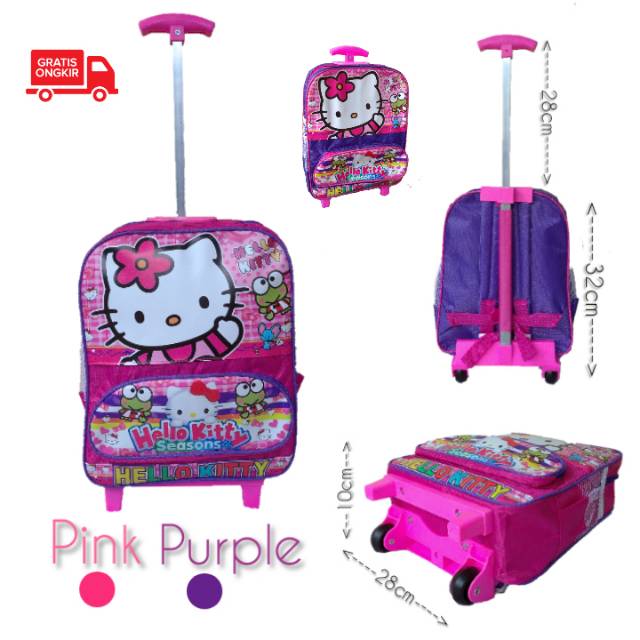 Balo Kéo Hình Hello Kitty Xinh Xắn Cho Bé Mẫu Giáo