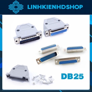 Đầu cổng com db25 thẳng hàn dây/ đực hàn dây/ cái hàn dây/ vỏ db nhựa/ cổng lpt