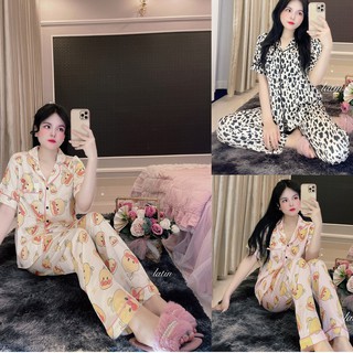 Bộ đồ ngủ nữ pijama, lụa latin cao cấp chất lụa thoáng mát