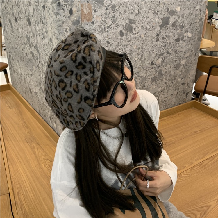 [SẴN]-Nón/Mũ nồi dạ họa tiết da beo phong cách Ulzzang(M04)