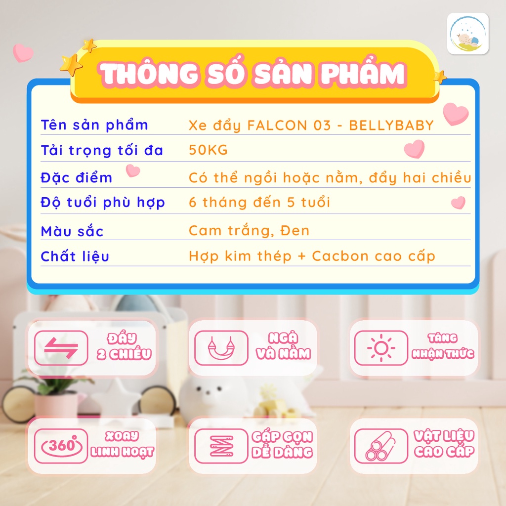 Xe Đẩy Gấp Gọn Cao Cấp FALCON 03 Belly Baby