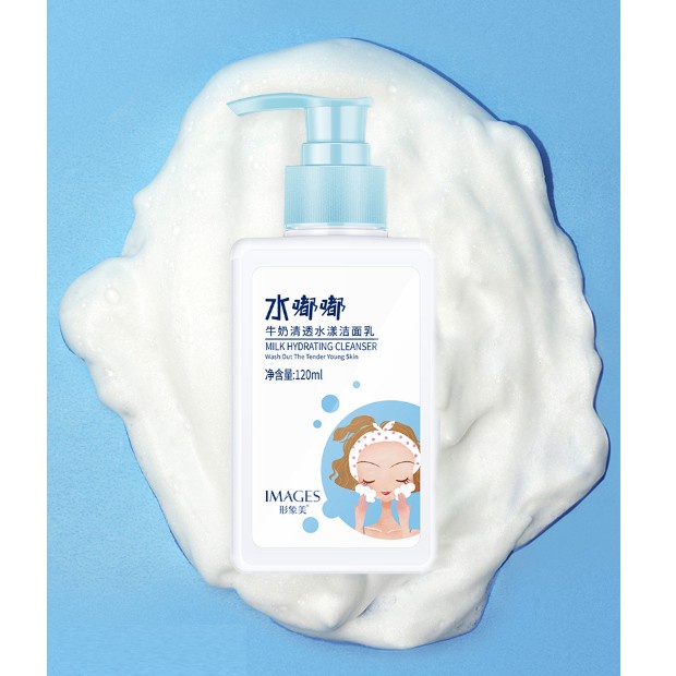 Sữa rửa mặt Làm sạch sâu - Cấp nước - Dưỡng ẩm sâu Images Milk Hydrating Cleanser 120ml